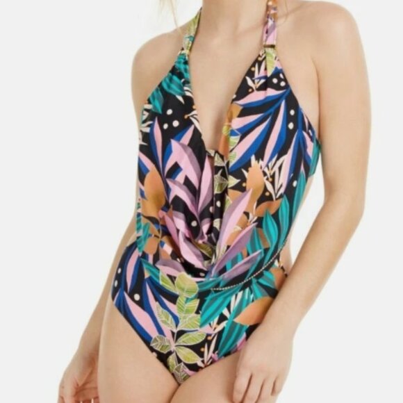 NWT! Bar III Multi Color Hidden Jungle One Piece Monokini Swimsuit NEW! - Picture 1 of 3